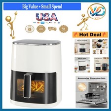 6 Qt Air Fryer with Window 12-in-1 Digital Touch Control White