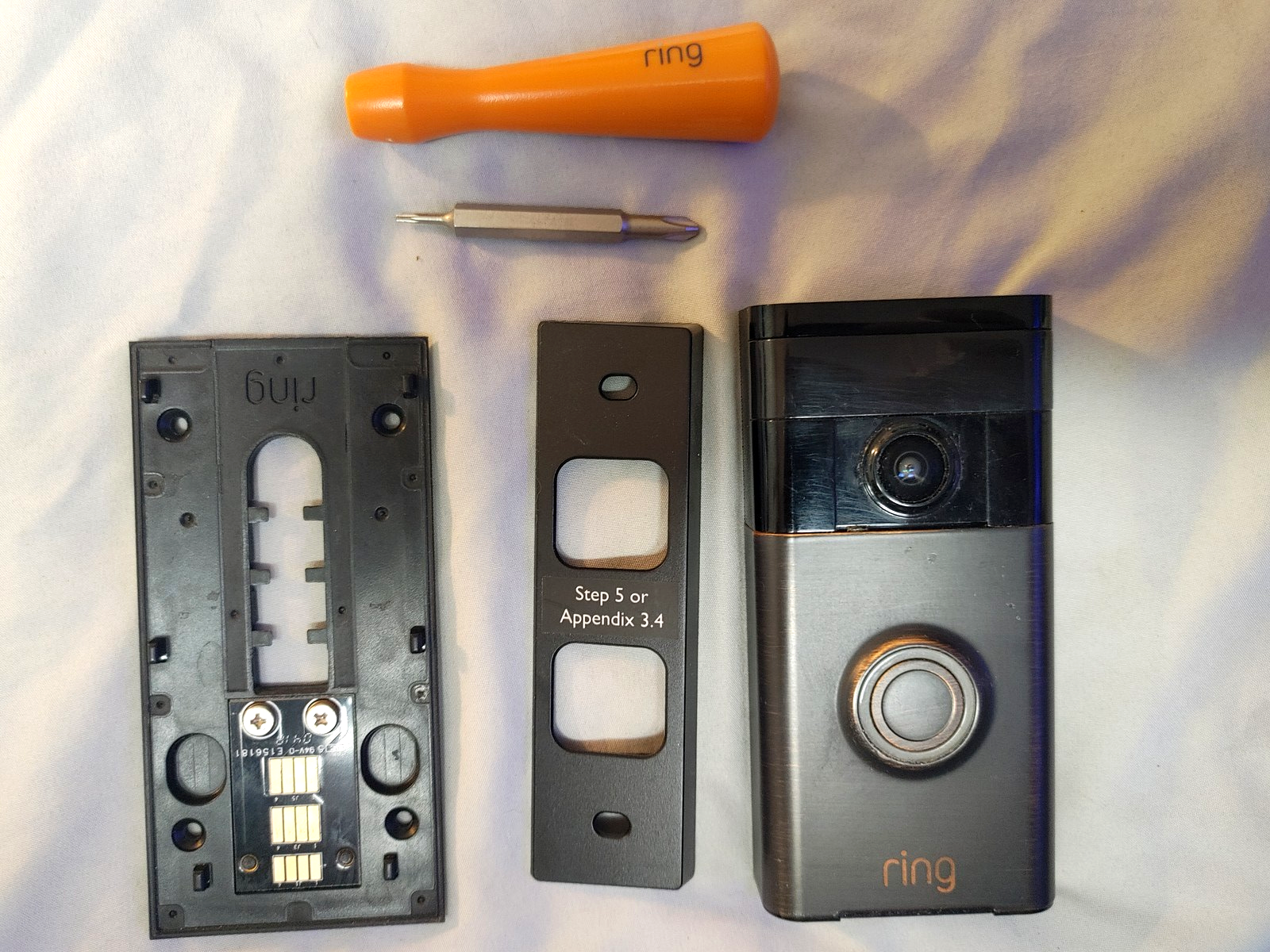 Ring Video Doorbell Bronze Wireless with Mount and Screwdriver-image