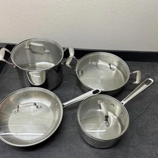 All Clad & Emeril Lagasse Copper Core 10 piece set stock pot 8 & 10" pan lot