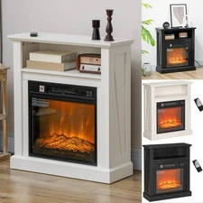 1400W 27" Electric Fireplace with Mantel Surround Freestanding Fireplace Heater