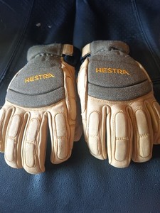 Hestra Vertical Cut CZone 5-Finger Leather Winter Gloves Brown Size 8 