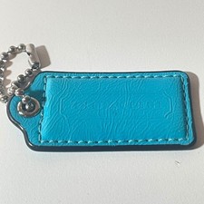 Coach Bag Hangtag Turquoise Blue Leather Replacement Charm Accessory
