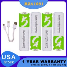 4PC USB AA 1.5V Lithium ion Rechargeable li-ion Battery Fast Charge Type C Cable