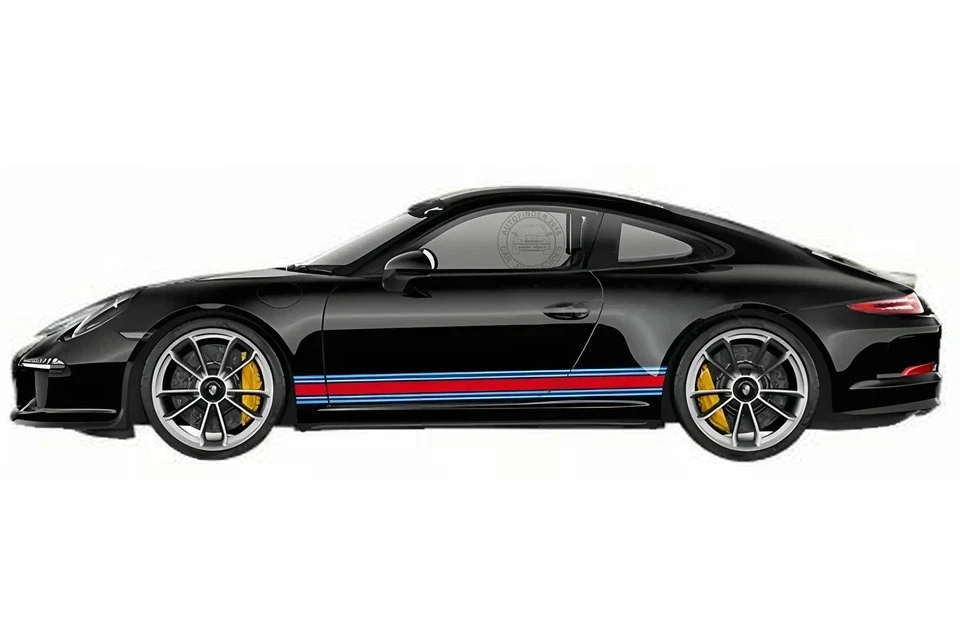 Calcomanía adhesiva gráfica a rayas de carreras para vinilo Porsche 991 718 Boxster Cayman Foto 2 de 4