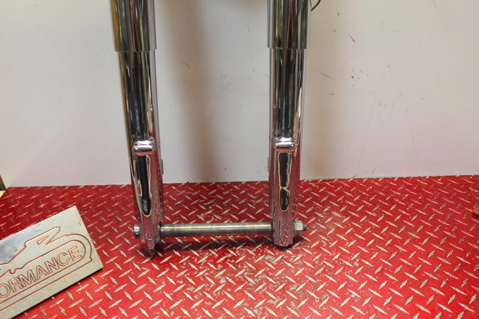 Harley Road Glide 2008 41 mm horquillas delanteras cromadas abrazaderas triples eje recto RG46 Foto 4 de 4