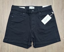 NWT Universal Thread High-Rise Midi 4 Cuffed Jean Denim Black Shorts Size 6