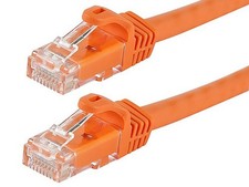 Flexboot Cat6 Ethernet Patch Cable Network RJ45 Stranded UTP 24AWG 25ft Orange