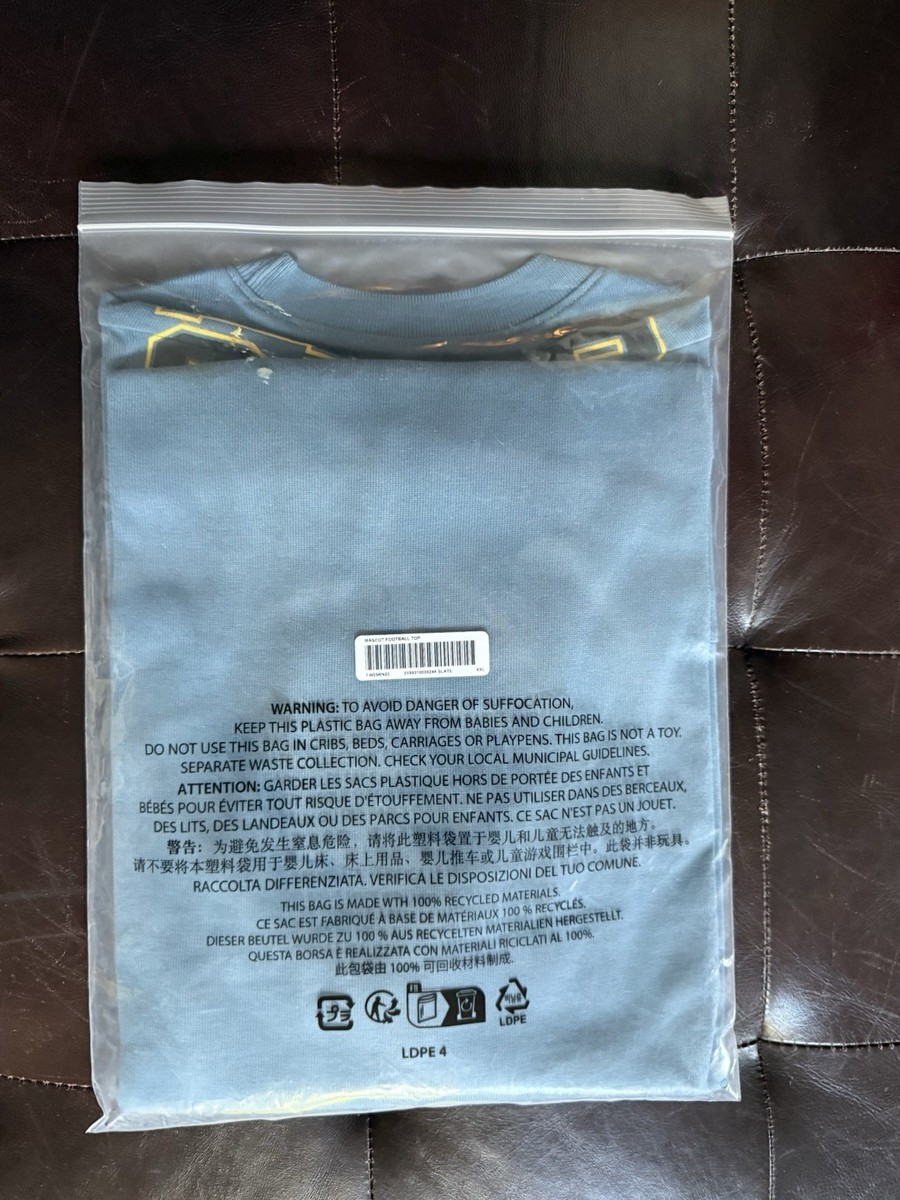 Supreme MASCOT L/S FOOTBALL TOP Slate FW25 Size XXL Cotton Jersey