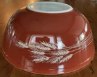 Vintage Pyrex 404 AUTUMN HARVEST Wheat Large Mixing Nesting Bowl USA Rust 4 QT