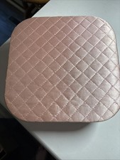 Vintage Women's Handkerchief Lingerie Box Quilted Satin Pink Vanity Storage