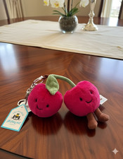 Jellycat Amuseables Cherries Bag Charm Plush Keychain Cute Toy NWT