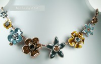 Vintage Pilgrim Necklace Enchanted Flower Copper Grey Brown Rare Colour Vintage Pilgrim Necklace Enchanted Flower Copper Grey Brown Rare Colour
