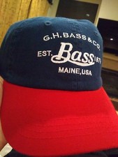 NWT G.H. Bass Baseball Cap 1 Size red/navy made in usa