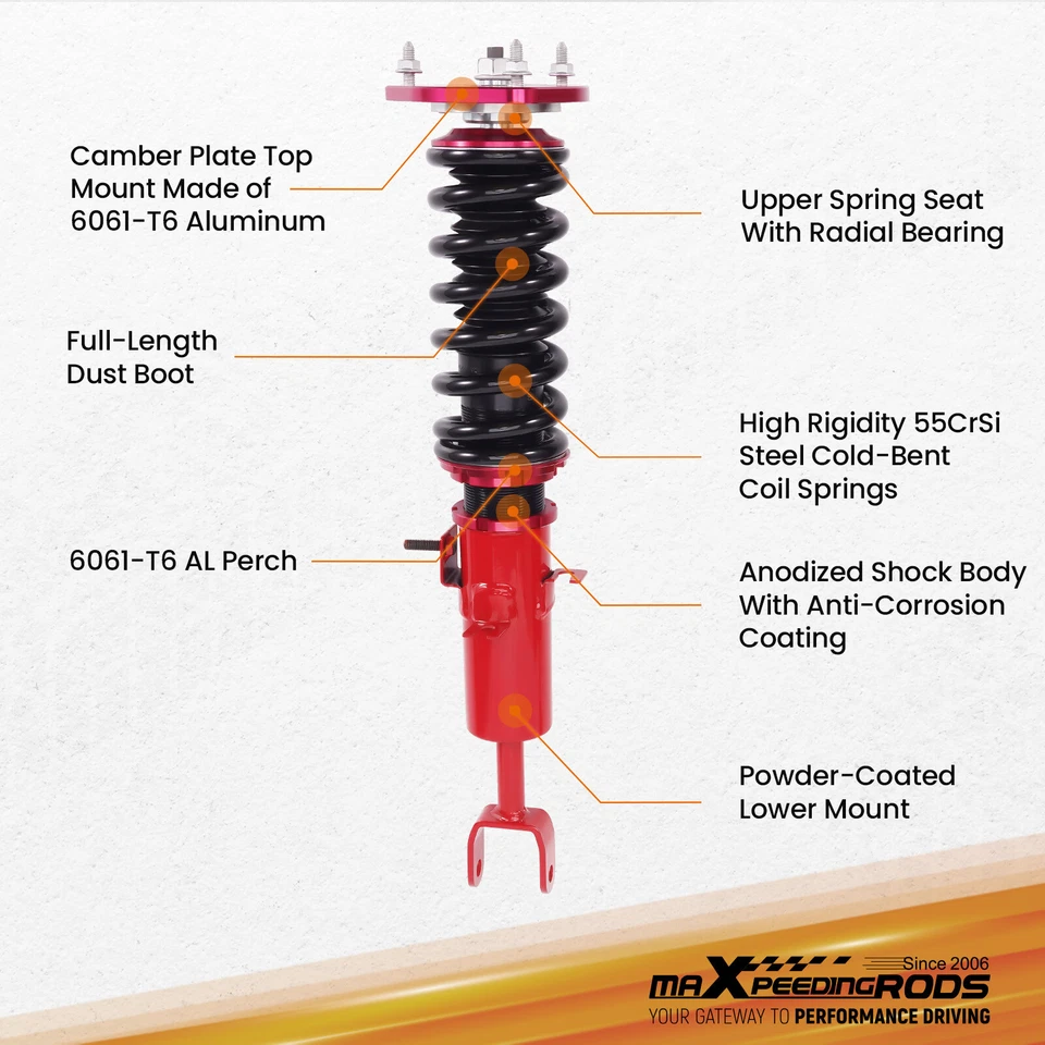 Kit de suspensión de bobinas ajustables MaXpeedingrods para Nissan 350Z 2003-2008 Foto 4 de 4