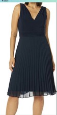 ADRIANNA PAPELL DRESS/NAVY/NEW WITH TAG/SIZE 0/RETAIL 149/LENGTH 36"/LINED/