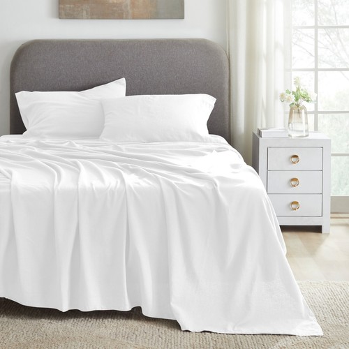 Cotton Linen Blend Deep Pocket Solid Lightweight Deep Pocketed Bed Sheet Set - Picture 34 of 39