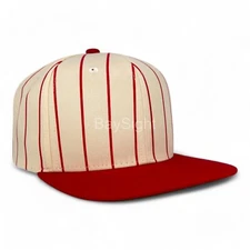Mens Snapback Hat Adjustable Pro Sport Striped Baseball Ball Cap with Flat Brim