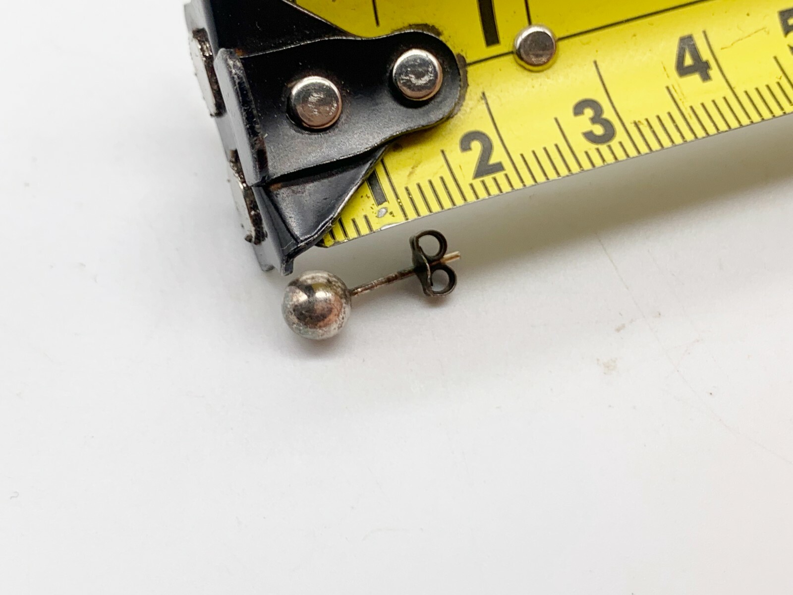 VINTAGE SOLID STERLING SILVER SMALL STUD BALL BAU… - image 5