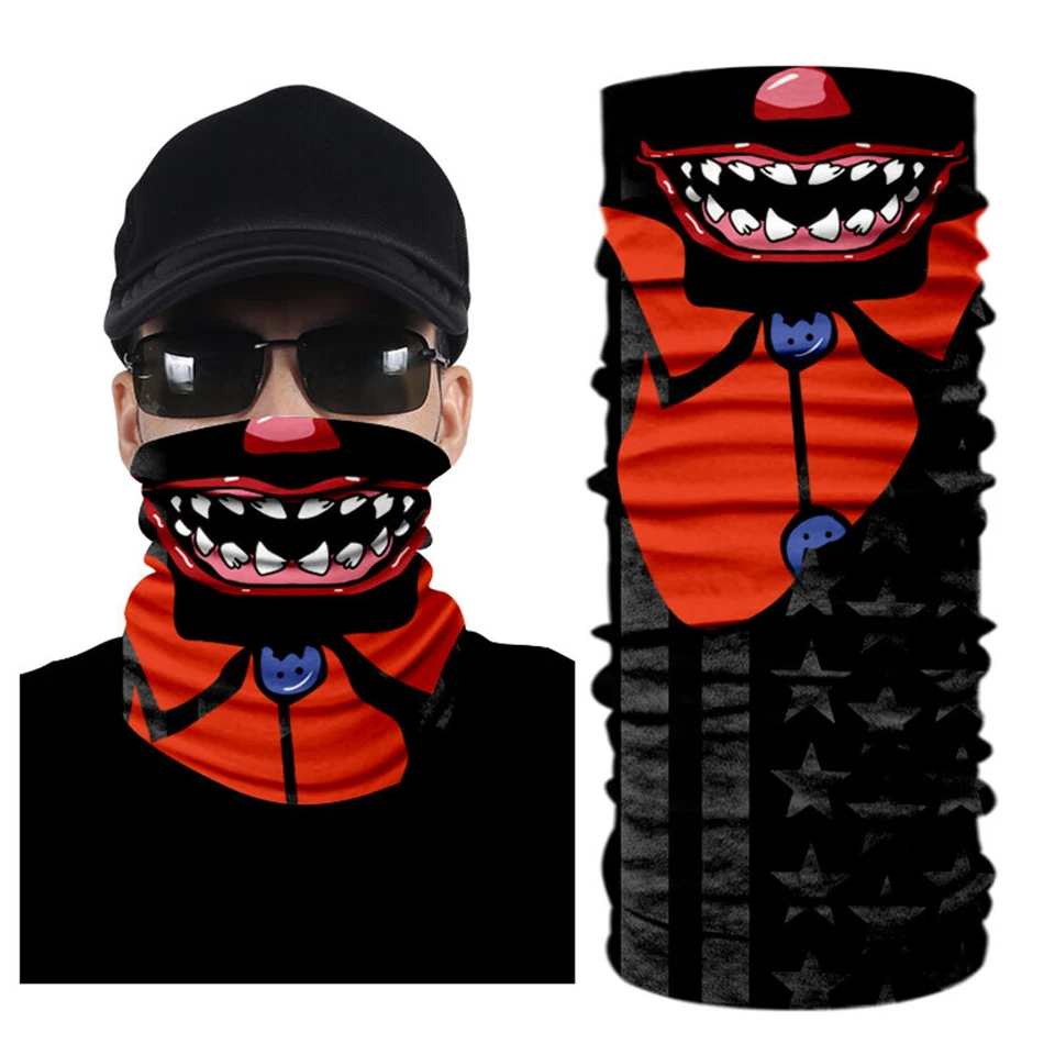 Skull Bandana Face Masks UV Sun Protection Face Cover Scarf Neck Gaiter Headwear - Image 4 of 4