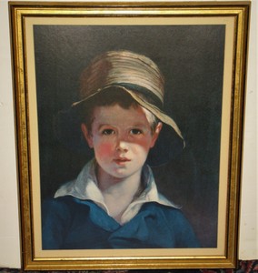 Boy With Torn Hat Vintage Frame Matted Print Of Portrait By T Sully Ebay