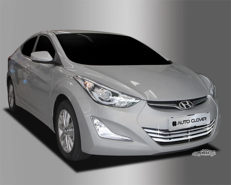 Decoración de parrilla de radiador inferior cromada C740 3 piezas Ems para Hyundai Elantra 2014~2016 Foto 2 de 4