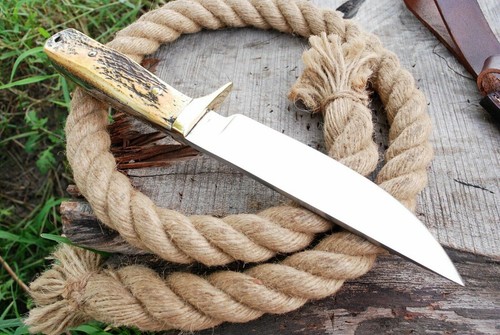 STAG ANTLER D2 PERSONALIZZATO FATTO A MANO CAMPEGGIO CACCIA PUGNALE TACTICALBOWIE COPERCHIO COLTELLO - Foto 4 di 5