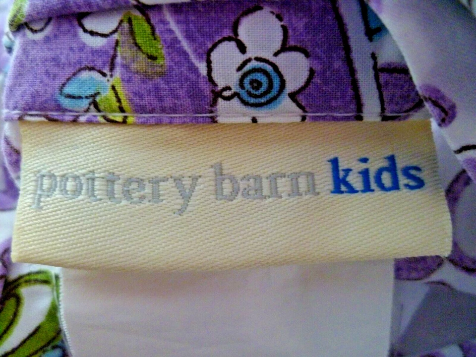 2 PÇS POTTERY BARN KIDS TWIN Brooklyn capa de edredom e farsa paisley roxo branco - Imagem 4 de 4