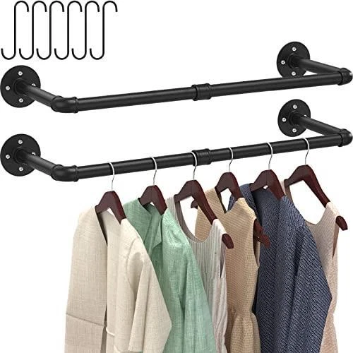 Folews Industrial Pipe Clothes Rack 38 Inch Clothing Rack Wall