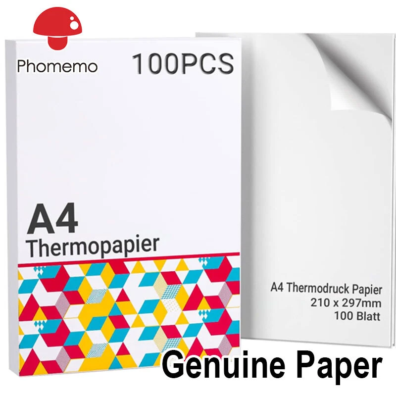 Phomemo M08F A4 Thermopapier Kompatibel für Phomemo M08F M832, Q302, M834, PJ762