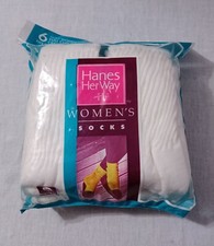 1992 HANES HER WAY WOMEN'S RIBBED CUFFED SOCKS SIZE 5-9 SEALED NOS