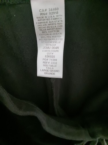 Juicy Couture Velour TrackSuit Matching Set Black Large XL Jacket Pants Pink Tag - Picture 16 of 23