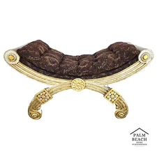 French Empire Gilt Gold Leaf Bench Oversized 48"