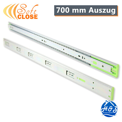 Schubladenschine 700 mm Teleskop-Schine Selbsteinzug Soft-Close Vollauszug