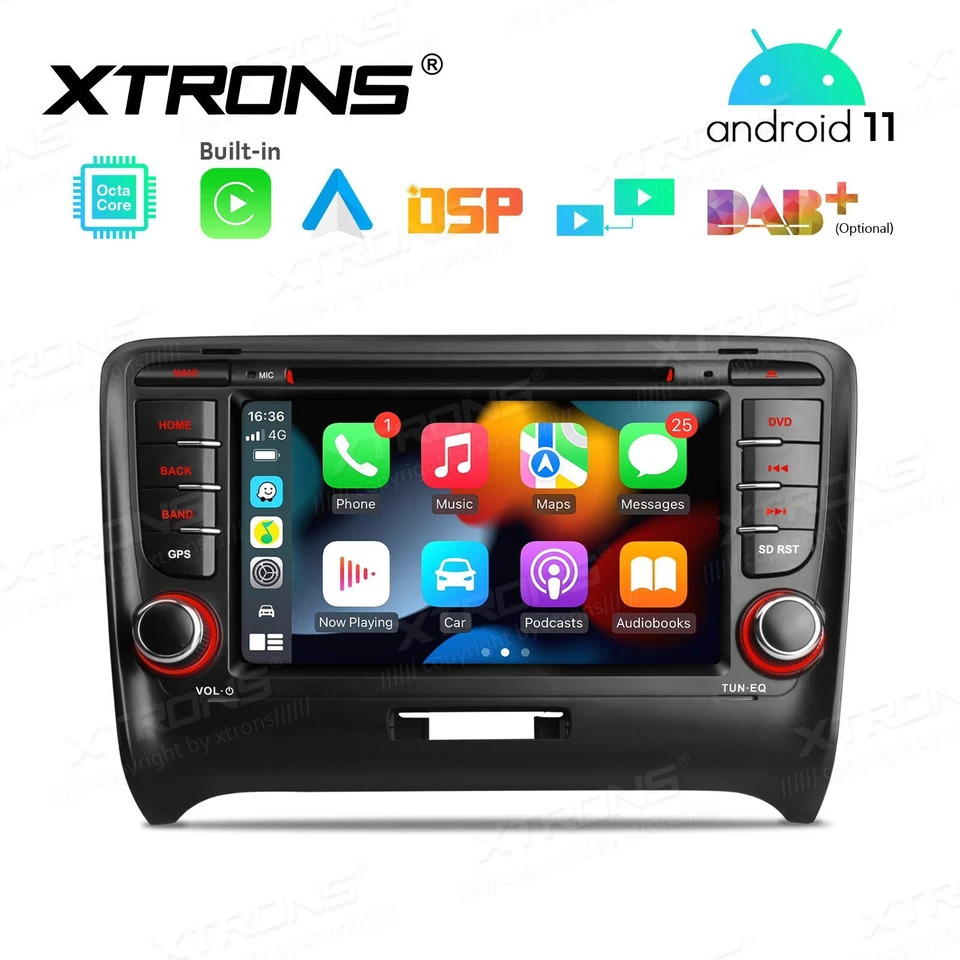 AUTORADIO ANDROID 11 STEREO AUTO 7" AUDI TT MK2 8J 2006-2012 NAVI WIFI CARPLAY - Immagine 4 di 4