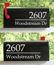 Mailbox Address Decals   3pc Set   Book Antiqua Font   Custom Vinyl Stickers