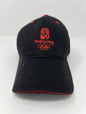 Black Red Beijing 2008 Olympics Strap back Hat