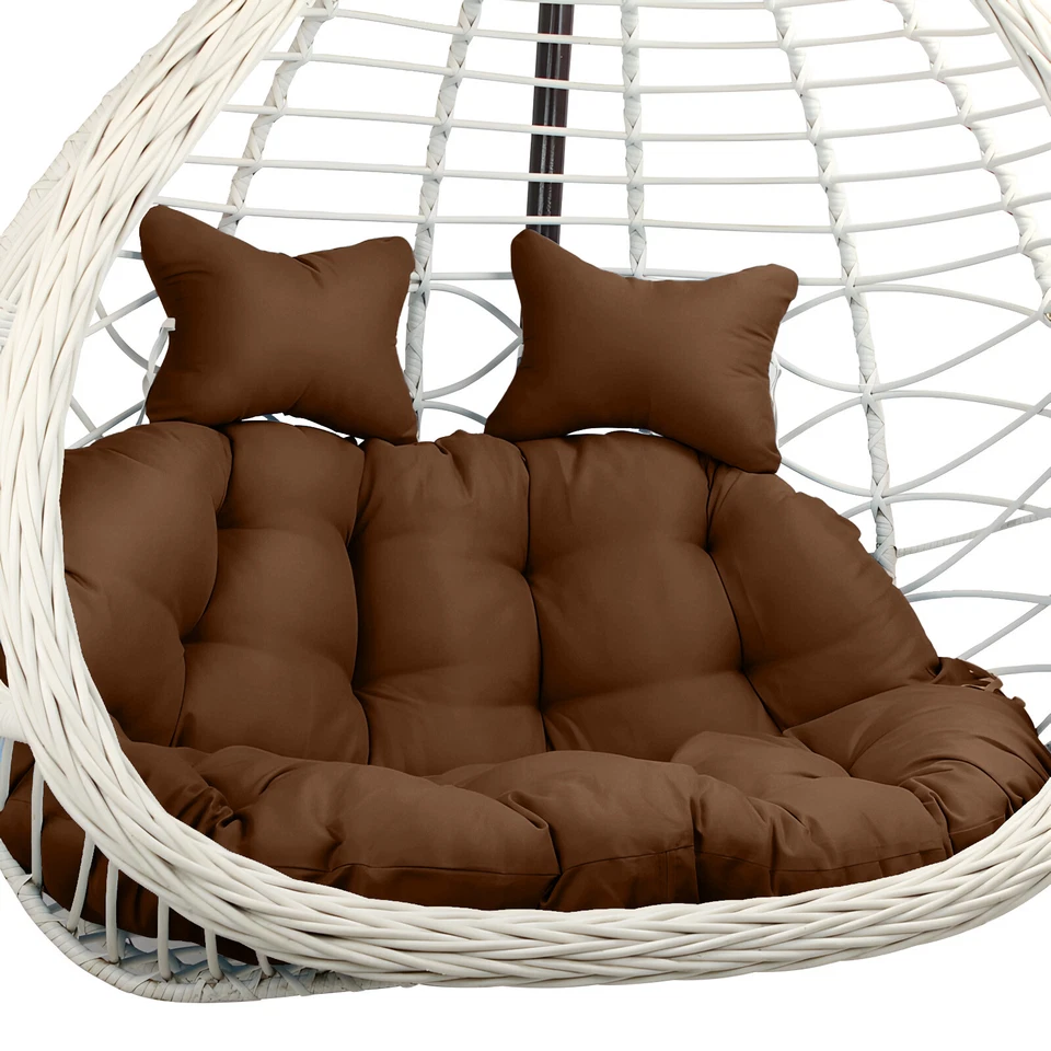 Cojín de silla oscilante doble huevo impermeable repuesto almohadillas suaves para silla colgante  Foto 2 de 4