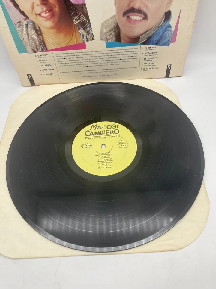 Marcos Caminero y Orquesta Sui Genesis La Rifera LP 1989 J&N 509 Latin Merengue Foto 3 de 4