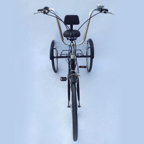 24" 3 Räder Dreirad Erwachsene 24"Zoll Senioren Dreirad 6 Gang 3-Rad Bike + Korb - Bild 22 von 24
