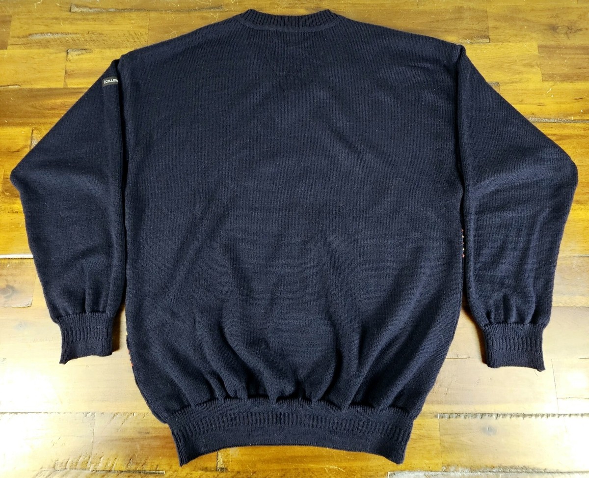 Vtg Merino Wool Blend Sweater Mens XL Navy Knit Kellerman Washable IRELAND View 6