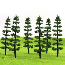 80pcs Model Railway Layout HO OO Scale 1:75 Green Tower Trees 90mm TC90