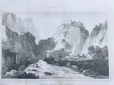 Antique Steel Engraving 1850 Italiy Calabrie Gatavello Art Print Poster Pictures