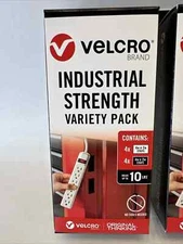 VELCRO Industrial Strength Variety Pack 4"x2" Adhesive Strips 4 Black 4 White