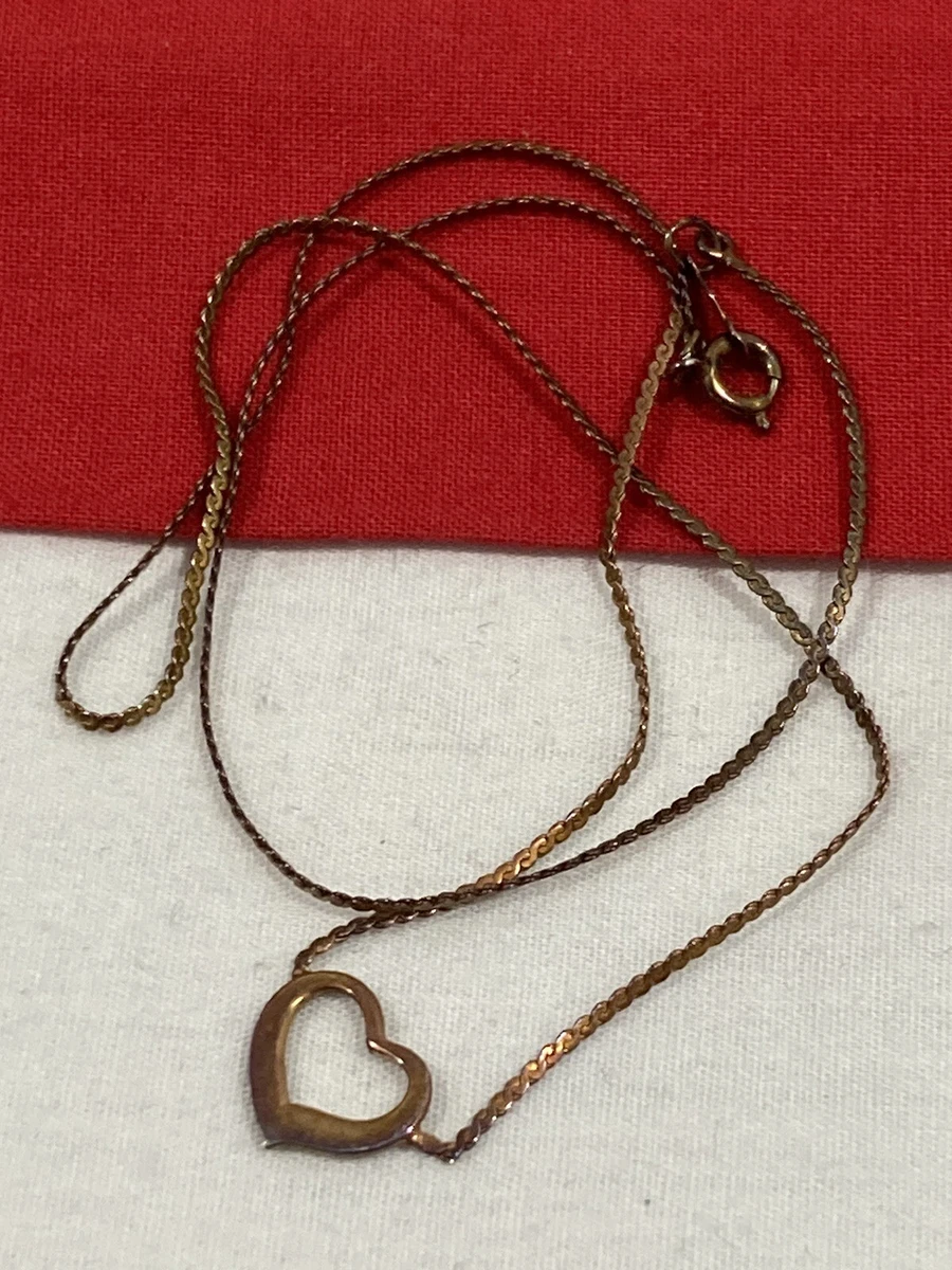 Vintage UNCAS 1 20 14k G.F. Gold Filled HEART ATTACHED PENDANT