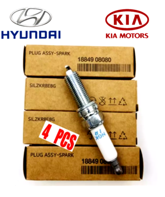 #ad Genuine Spark Plug Set 4 pcs For HYUNDAI KIA 1.6L turbo 18849 08080 Spark Plugs $42.99