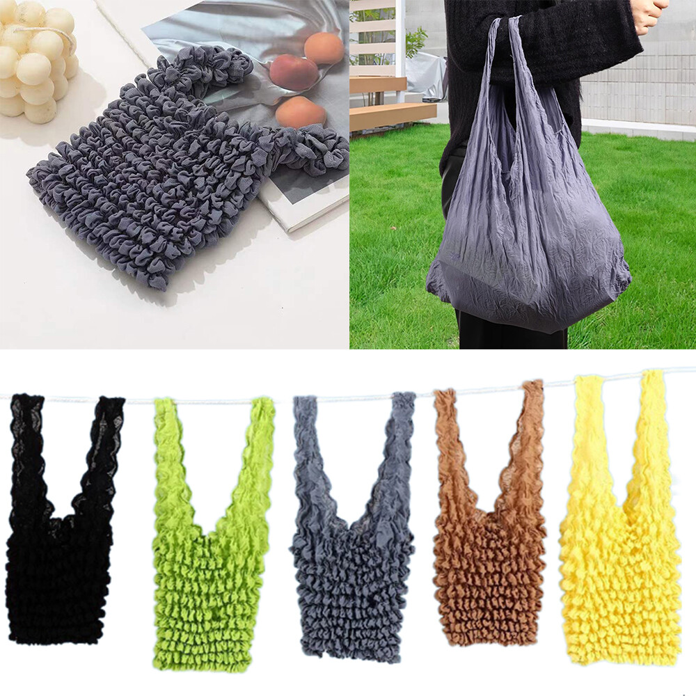 Handbag Elastic Shopping Bag Storage Tote Bag Large Capacity Multi Purpose Soft-image