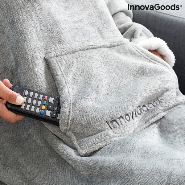 InnovaGoods - Coperta con Felpa e Cappuccio in Pile, Calore e Comfort InnovaGoods - Coperta con Felpa e Cappuccio in Pile, Calore e Comfort