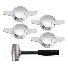 Zenith Chrome Spinner Caps for Lowrider Wire Wheels + 4lb Lead Hammer