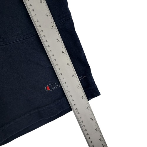 Champion Sweat Shorts Mens XL 32" Waist Solid Navy Blue Drawstring Active Cotton - Picture 6 of 9