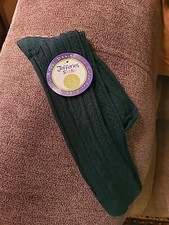 Jefferies Socks Girls Cable Knit Dress School Uniform Knee High Socks Green